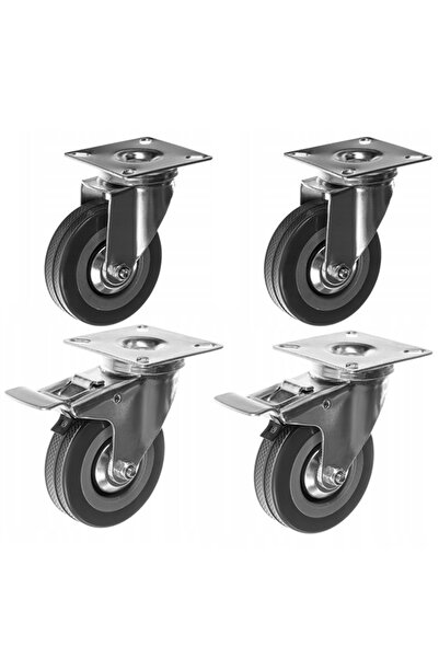 zola Set 4 roti pivotante 360°, 2 cu frana, Ø7 cm, sarcina 220 kg