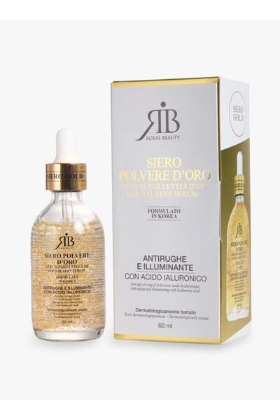 Royal Beauty Ser antirid cu pudră de aur si acid hialuronic, 60 ml,