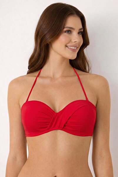 AYYILDIZ 63549 Kırmızı Straplez Bikini Üstü