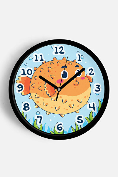 JHAAR Ceas de perete pentru camera copiilor cu peștișori drăguți - 25 cm - Ca...