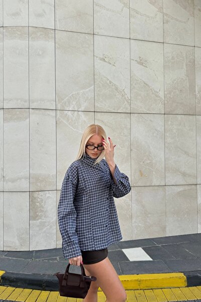 lizge giyim Double-Breasted Plaid Shirt