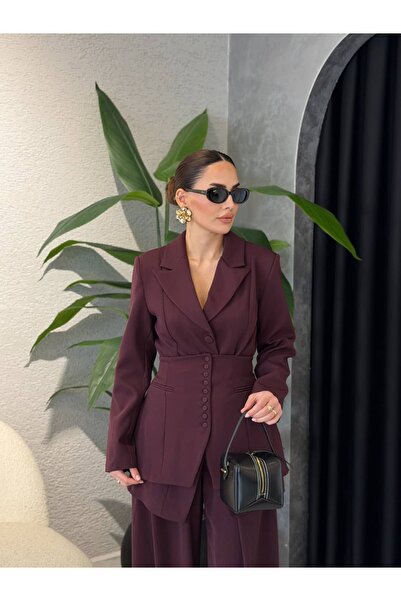 By Merve Darende Premium Tasarım Parçalı Blazer Ceket