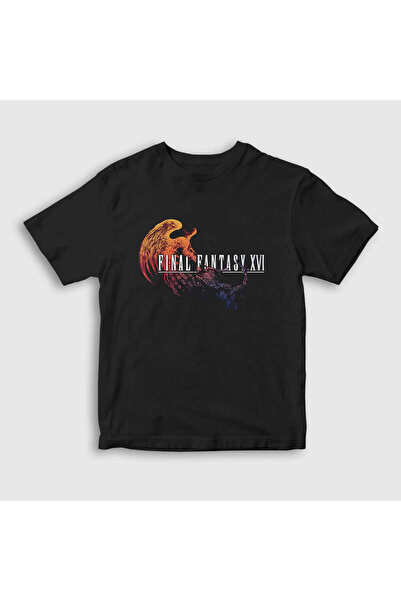 Presmono Logo negru unisex pentru copii Final Fantasy XVI tricou 607697tt