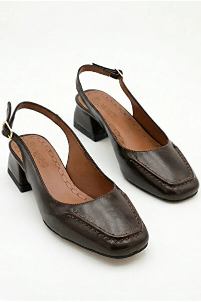 Redoxy Γυναικείο λουράκι αστραγάλου σε καφέ σχέδιο κροκόδειλου με αμβλύ μύτη ...