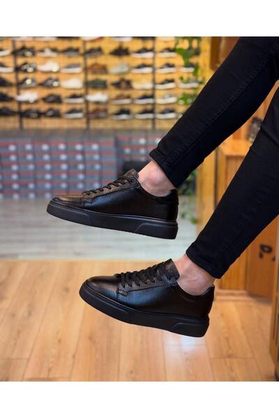 Parlak Hakiki Deri Günlük Sneakers Ayakkabı