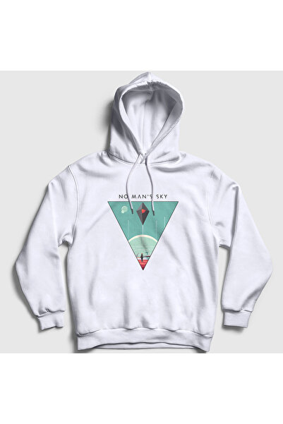 Presmono Unisex White Triangle No Man's Sky Hooded Sweatshirt 610707Tt