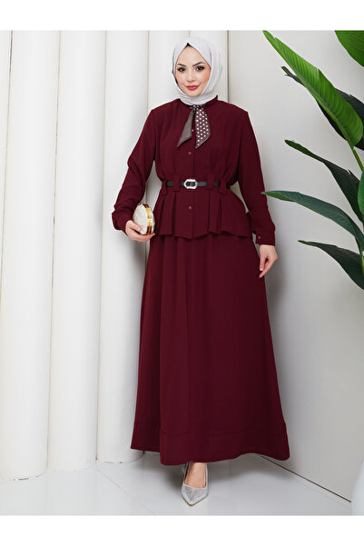 EFSUN MODA Yakasi Fulari Belt Piece Skirt Suit Women's Test Suit