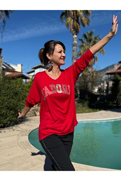 Punta Otantik YG27020 Jadore Stone Tricotaj italian Roșu