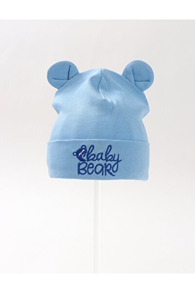 MiniKids Children's fez, baby bear, blue pattern