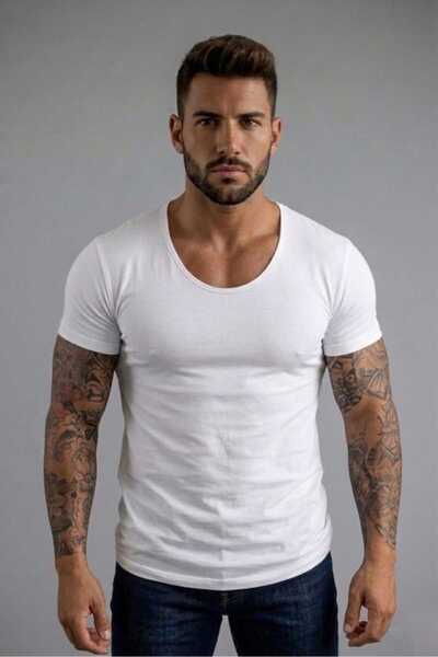 bozdemirtshirt % 100 Pamuklu Pis Geniş Yaka Siyah Beyaz Tshırt - Pis Geniş Ya...