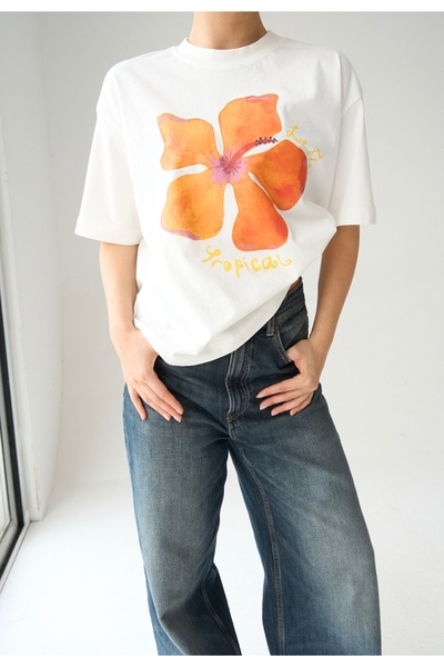 Jose Clothing Oversize Cut Short Sleeve Printed T-Shirt