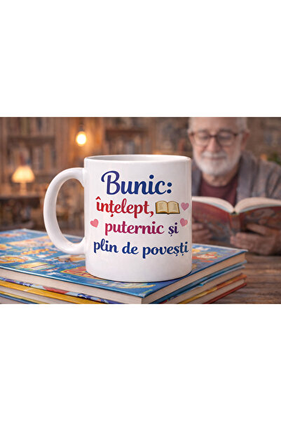 CumparaSMART Personalized white mug, Grandpa: wise, strong and full of stories