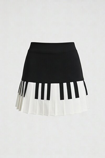 Köstebek Νότα πιάνου Πλήκτρο πιάνου Με σχέδιο Με πιέτες Φούστα