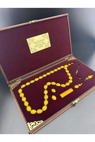 Jewel Vip Seri Usta Mehmet Başkut Signed Faturan Sıkma Amber Prayer Beads (13...