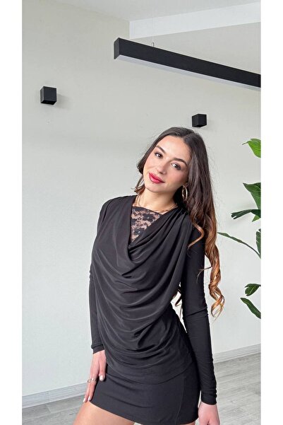Butik Beyza Pile Detailed Long Sleeve Blouse