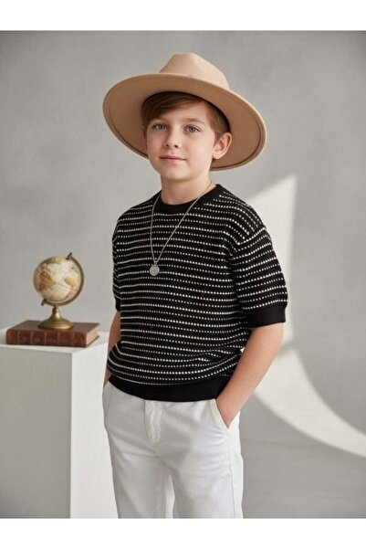 Zekids Boy's Striped Knitwear T-Shirt