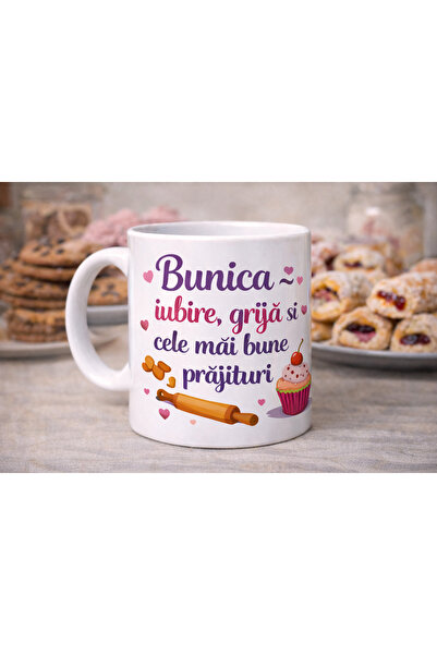 CumparaSMART Personalized white mug, Grandma - love, care and the best cookies
