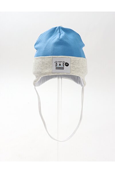 MiniKids Children's hat, hey teddy bear, blue-gray