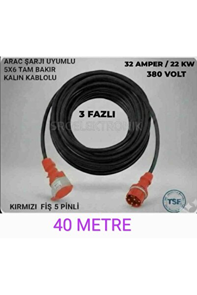 HES KABLO ARAÇ ŞARJI UYUMLU TRİFAZE 380 VOLT (12-50 METRE ARASI) 5x6 HES YÜZD...