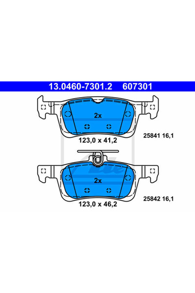 Ate Σετ τακάκια φρένων, δισκόφρενο 13.0460-7301.2