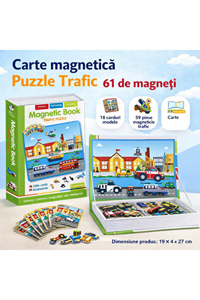 OEM Carte cu puzzle-uri magnetice despre trafic — 61 de magneți educaționali