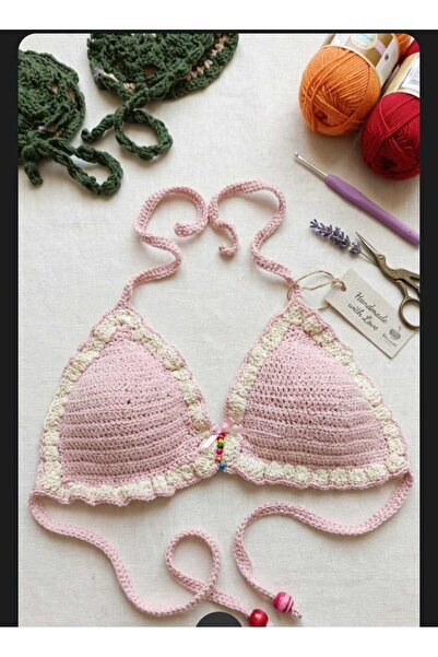 luxefatasy Hand-Knitted Bra Pemb