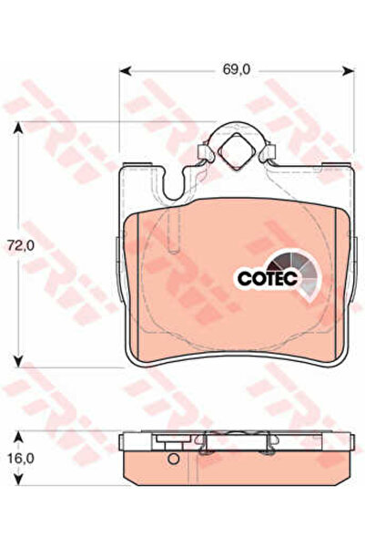 TRW Set of brake pads, disc brake GDB1455