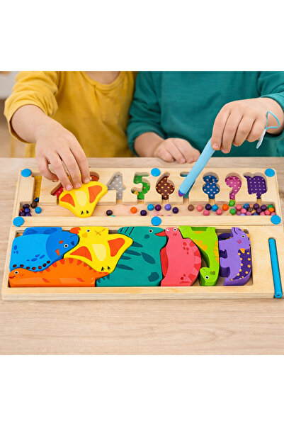 OEM Set educațional din lemn Tetris Dinozauri 3 în 1