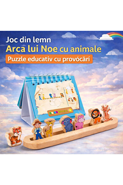 OEM Joc de puzzle logic din lemn Arca lui Noe