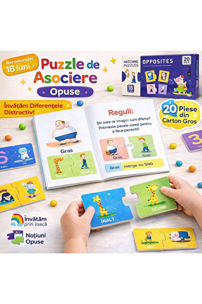 OEM Puzzle de potrivire a contrariilor – Jucărie educativă cu 20 de piese