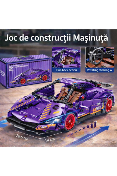 OEM Jucărie STEM cu 470 de piese, mașină construibilă, retractabilă