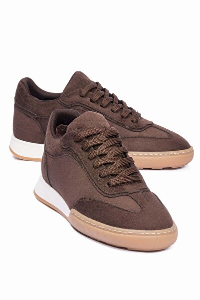 Mubiano Women's Suede Sneakers Lace-Up Casual Sports Shoes Lavin Brown