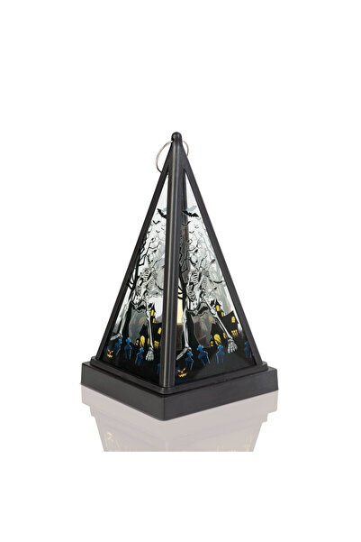 FAMİLY Felinar LED Halloween - schelet - alb cald - negru - 9,5 x 9,5 x 17 cm...