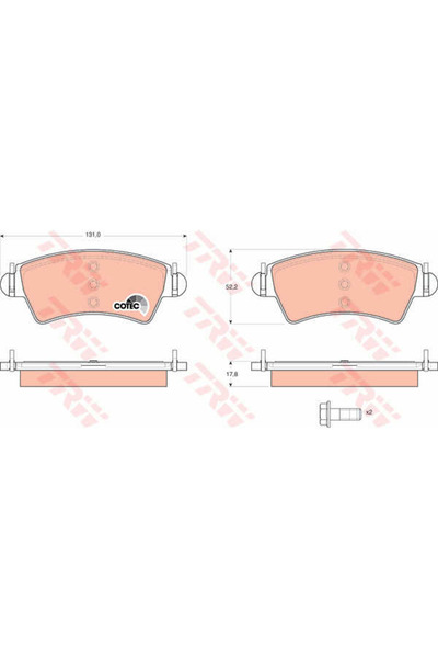 TRW Set de plăcuțe de frână, frână pe disc GDB1501
