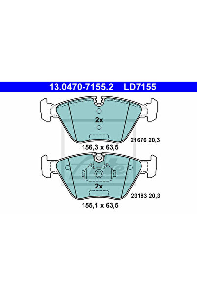 Ate Σετ τακάκια φρένων, δισκόφρενο 13.0470-7155.2 BMW 3/3 Cabriolet/3 Touring...