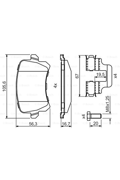 Bosch Set Placute Frana,Frana Disc 0986494731 Audi A6 C6/A6 C6 Avant/Q3 Seat ...