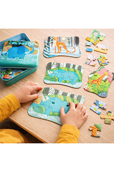OEM Set de puzzle masiv cu 5 piese Savanna Animals în tablă