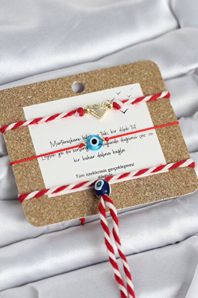 doremodam Marteniçka Bracelet 3-Piece Heart and Evil Eye Model - Lisinya