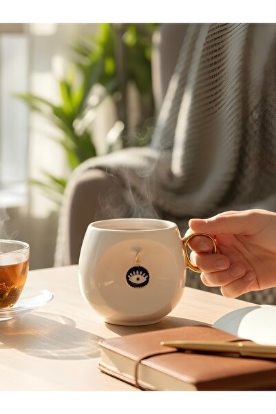 Yumuk Shop Tekli Lüks Şans Charmlı Yaldızlı Nazar Kupa