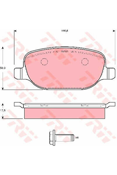 TRW Set of brake pads, disc brake GDB1490