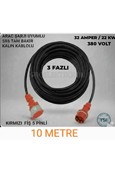 HES KABLO ARAÇ ŞARJI UYUMLU TRİFAZE 380 VOLT (1-10 METRE ARASI) 5x6 HES YÜZDE...