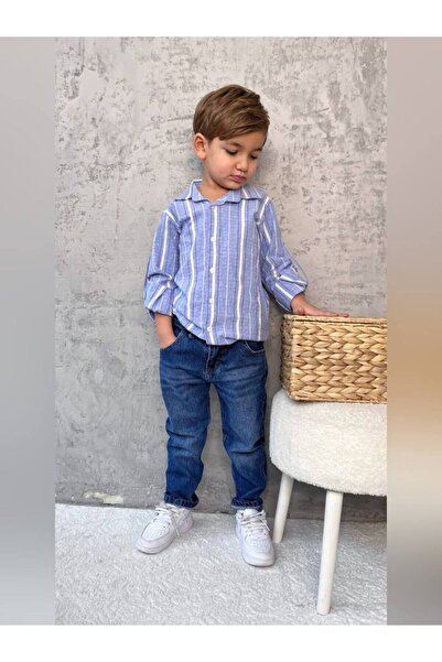 Lily and Co Lily Co Linen Cotton Shirt - Jean Boy Set