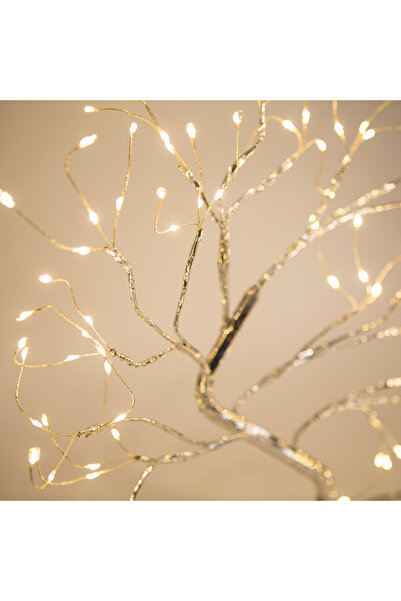 FAMİLY Decor lemn LED pentru masă - alb cald - cu buton și baterie