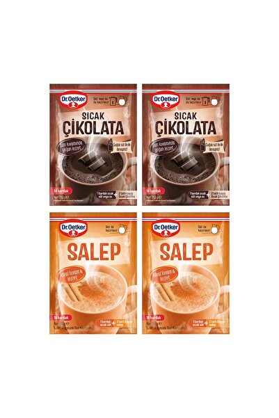 Dr. Oetker Sıcak Çikolata 243 gr ve Salep 252 gr 4 lü Karma Paket