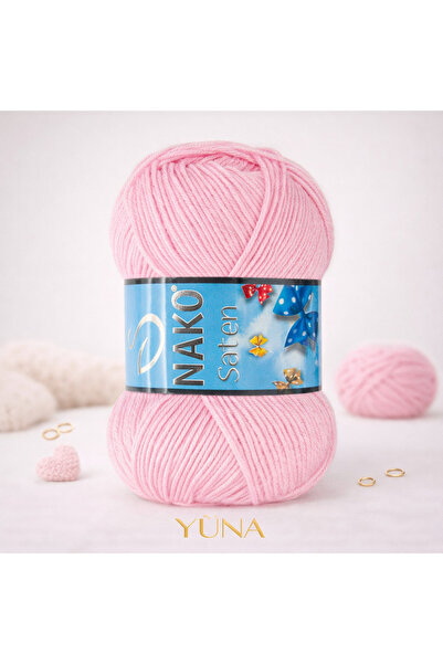 NAKO شال كارديجان منسوج من خيوط الساتان الرفيعة 2197 وردي فاتح