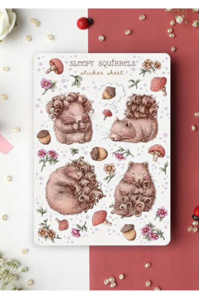 LABELOVE مجموعة ملصقات سليبي سكويرلز مقاس A5 - ملصقات زخرفية لطيفة بتصميم الس...