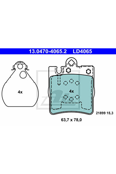 Ate Σετ τακάκια φρένων, δισκόφρενο 13.0470-4065.2