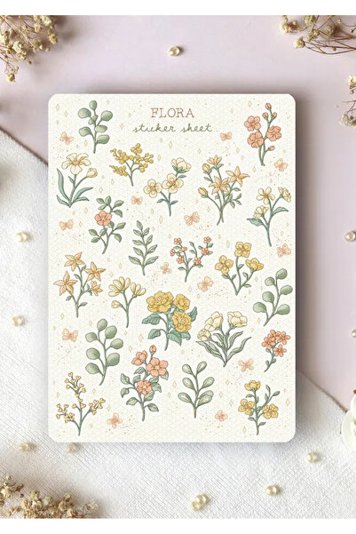 LABELOVE مجموعة ملصقات فلورا باستيل الزهرية مقاس A5 - ملصقات تزيينية ذات طابع...