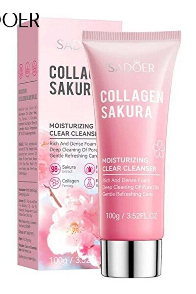 SADOER غسول كولاجين برائحة زهر الكرز، منظف عميق للعناية بالوجه، 100 غرام