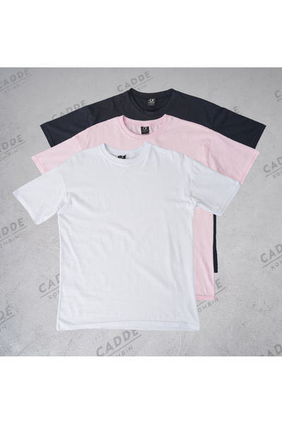 caddekombin Women's 3-Pack T-Shirt 100% Cotton Crew Neck Comfortable Fit Whit...